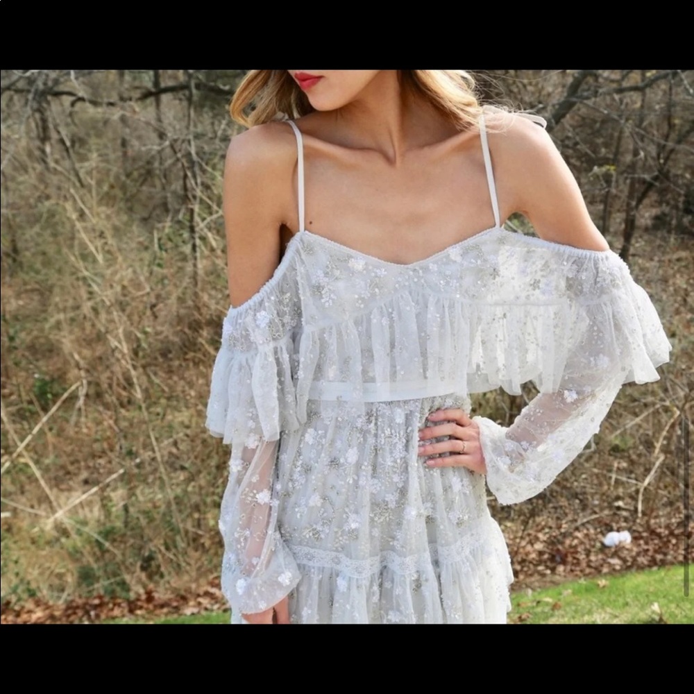 Needle And Thread Supernova Beaded Ruffle Dress - image 4